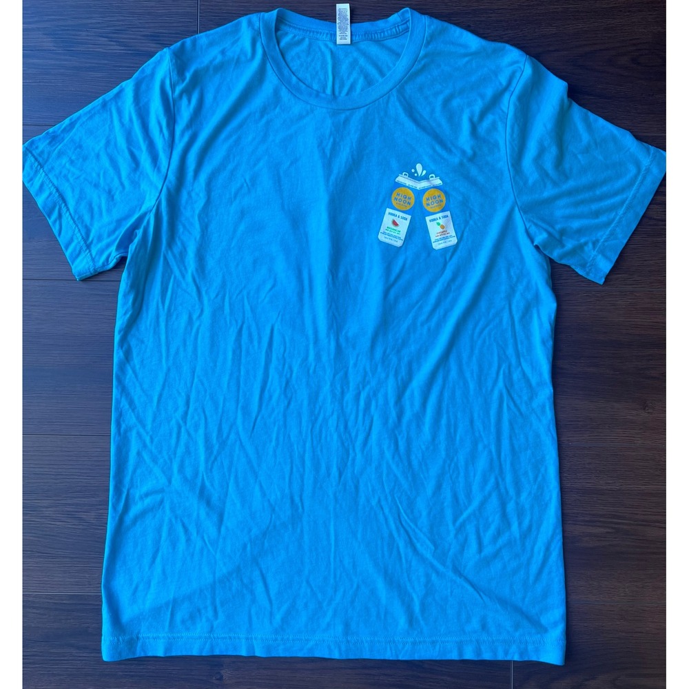 High Noon Sun Sips Seltzer T-Shirt Mens Large Blue Bella Canvas Graphic Tee